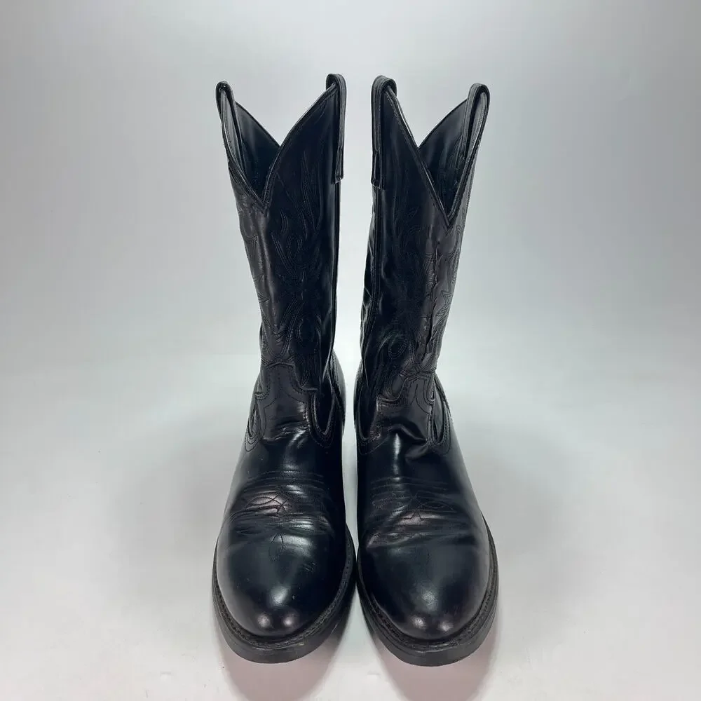 Laredo McComb Black Leather Comfort Western Cowboy Boots 95005 Men's Size 10.5D